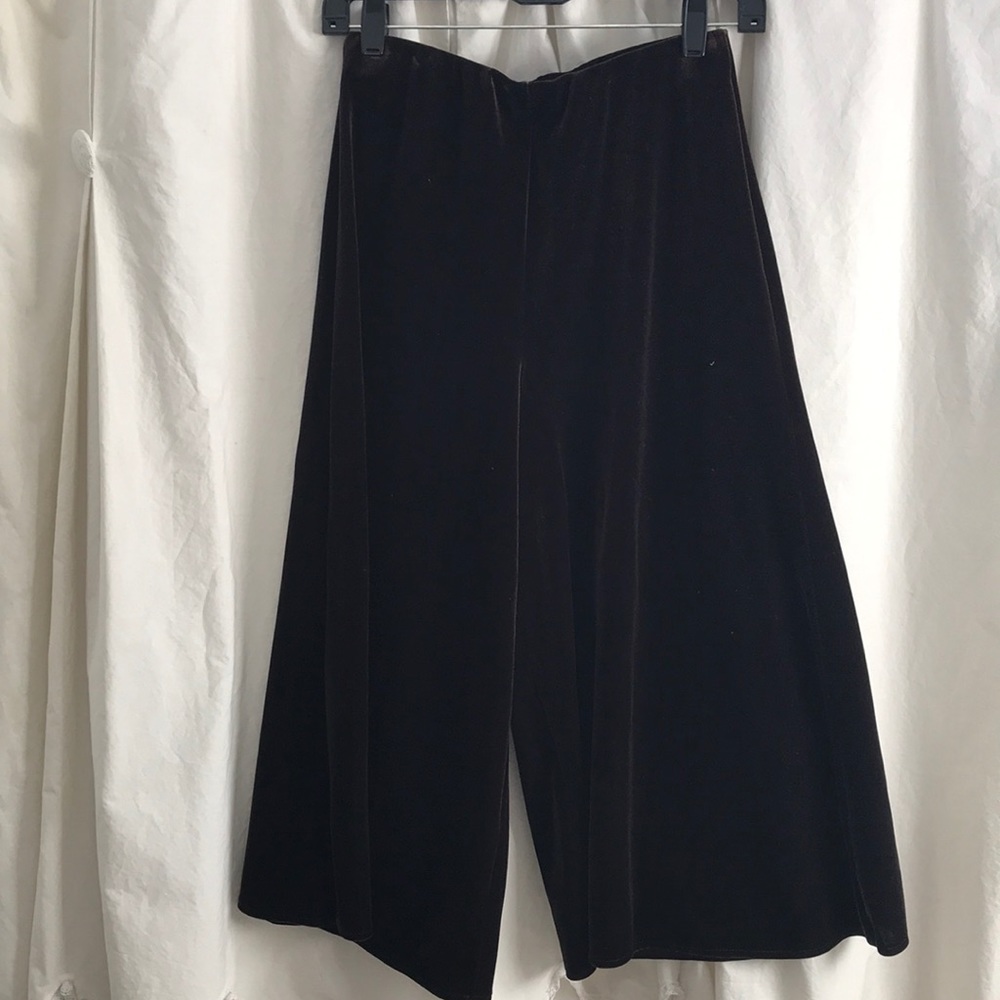 Brown velvet high waisted wide leg gauchos